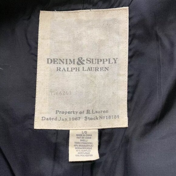 Denim & Supply by Ralph Lauren Faux Fur Vest Size Large Open Front Lined 18184 - Picture 6 of 6